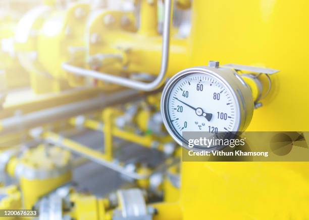 industrial zone,valve control and measuring gas pressure,pipeline at gas metering station - needle plant part stock pictures, royalty-free photos & images