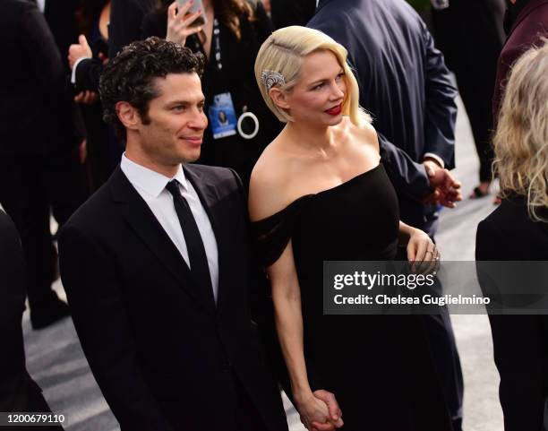 Director Thomas Kail and actress Michelle Williams attend the 26th annual Screen Actors Guild Awards at The Shrine Auditorium on January 19, 2020 in...