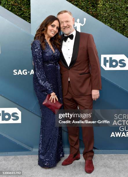 Allegra Riggio and Jared Harris attend the 26th Annual Screen Actors Guild Awards at The Shrine Auditorium on January 19, 2020 in Los Angeles,...