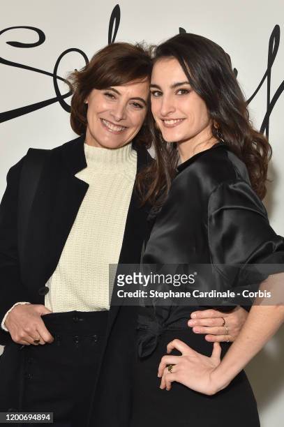 Ines de la Fressange and her daughter Nine Marie d'Urso attend the Schiaparelli Haute Couture Spring/Summer 2020 show as part of Paris Fashion Week...