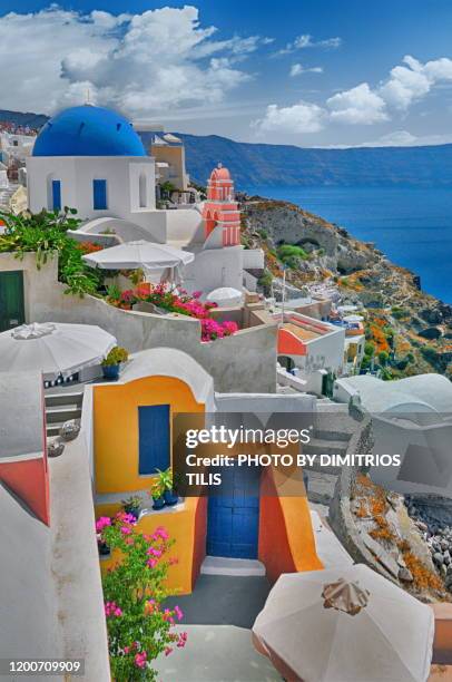 multicolor oia - santorini - fotografias e filmes do acervo