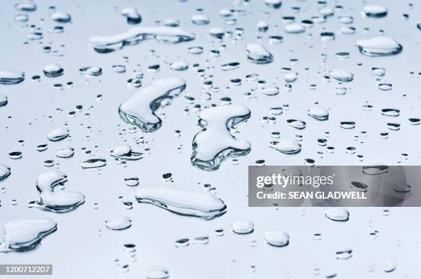 clean water on mirror - raindrops stock-fotos und bilder