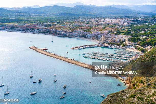 javea xabia skyline mediterranean alicante - javea stock pictures, royalty-free photos & images