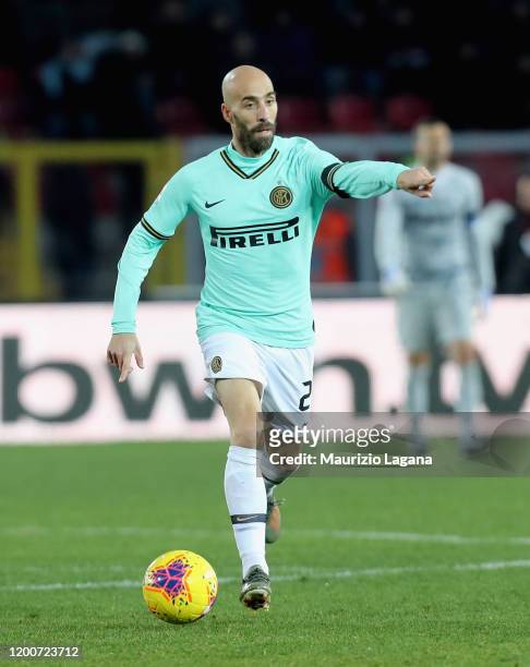 Borja Valero of Inter during the Serie A match between US Lecce and FC Internazionale at Stadio Via del Mare on January 19, 2020 in Lecce, Italy.