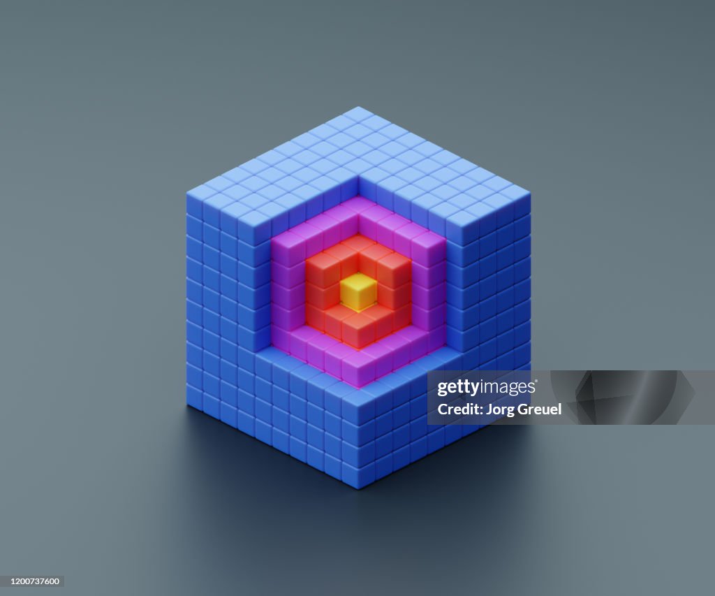 Multicolor Cubes Multicolored Cubes Forming A Larger Cube High-Res Stock Photo - Getty ...