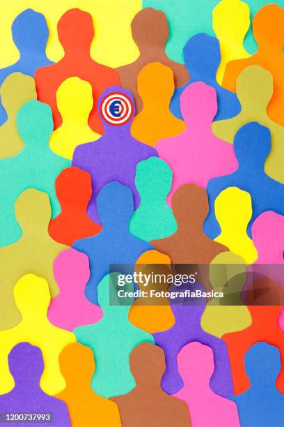 man targeted with euro symbol - headshot backdrop stock illustrations