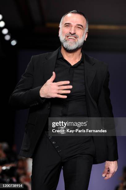 Designer Georges Hobeika walks the runway during the Georges Hobeika Haute Couture Spring/Summer 2020 show as part of Paris Fashion Week on January...