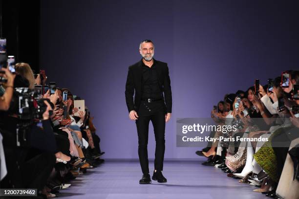 Designer Georges Hobeika walks the runway during the Georges Hobeika Haute Couture Spring/Summer 2020 show as part of Paris Fashion Week on January...