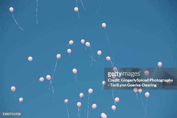 balloon release for cancer - releasing stock pictures, royalty-free photos & images