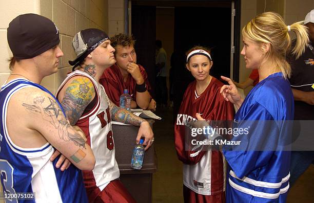 Benji Madden and Joel Madden of Good Charlotte, Lance Bass, Beverley Mitchell and Cameron Diaz