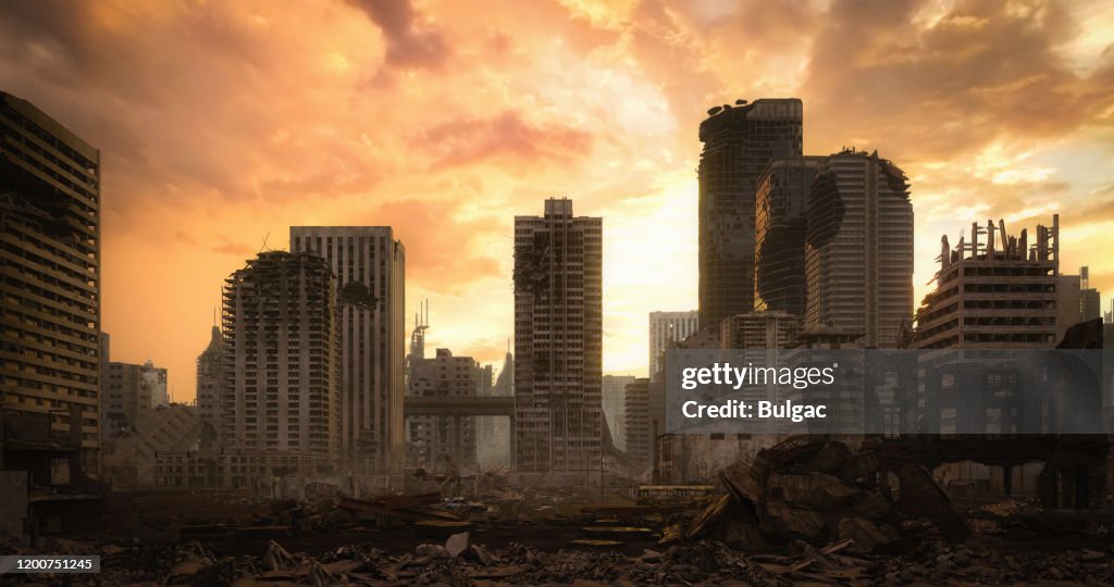 Post Apocalyptic Urban Landscape (Dusk)