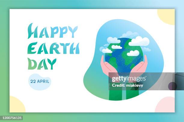 happy earth day - earth day globe stock illustrations