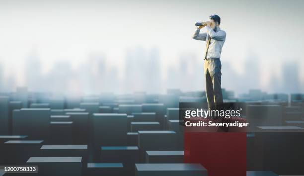 looking, 3d render - leadership concepts stock pictures, royalty-free photos & images