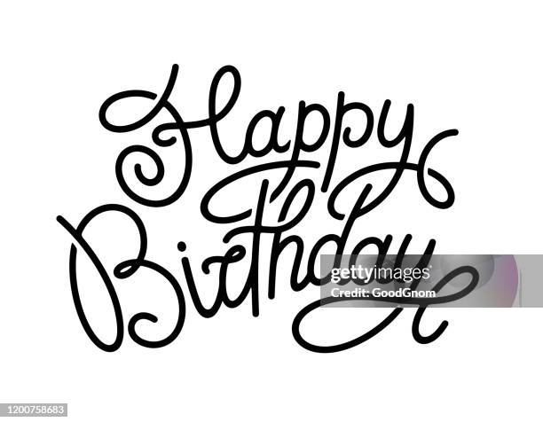 ilustrações, clipart, desenhos animados e ícones de feliz aniversário. letras desenhadas à mão isoladas em fundo branco. - happy birthday banner