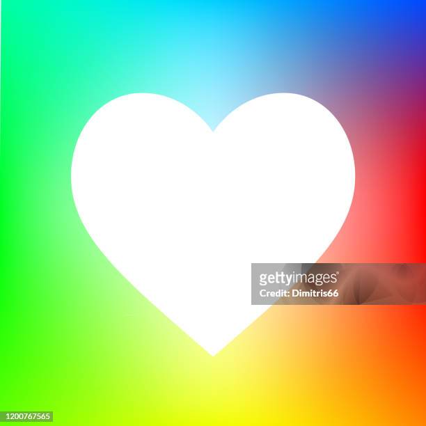 multicolored heart - romantic couple on white background stock illustrations