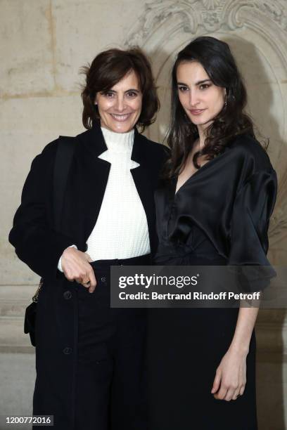 Ines de la Fressange and her daughter Nine Marie d'Urso attends the Dior Haute Couture Spring/Summer 2020 show as part of Paris Fashion Week on...