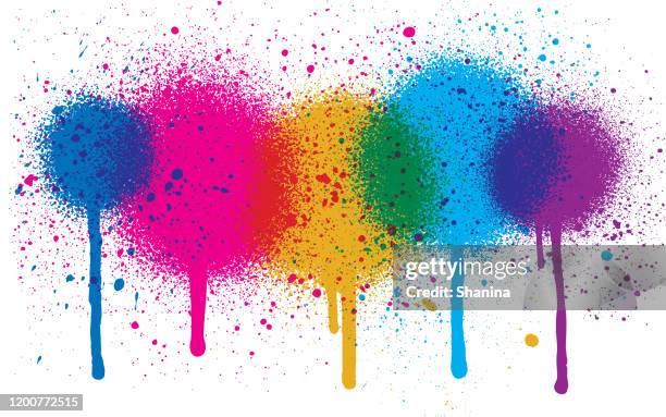 graffiti spray paint over white background - translucent background stock illustrations