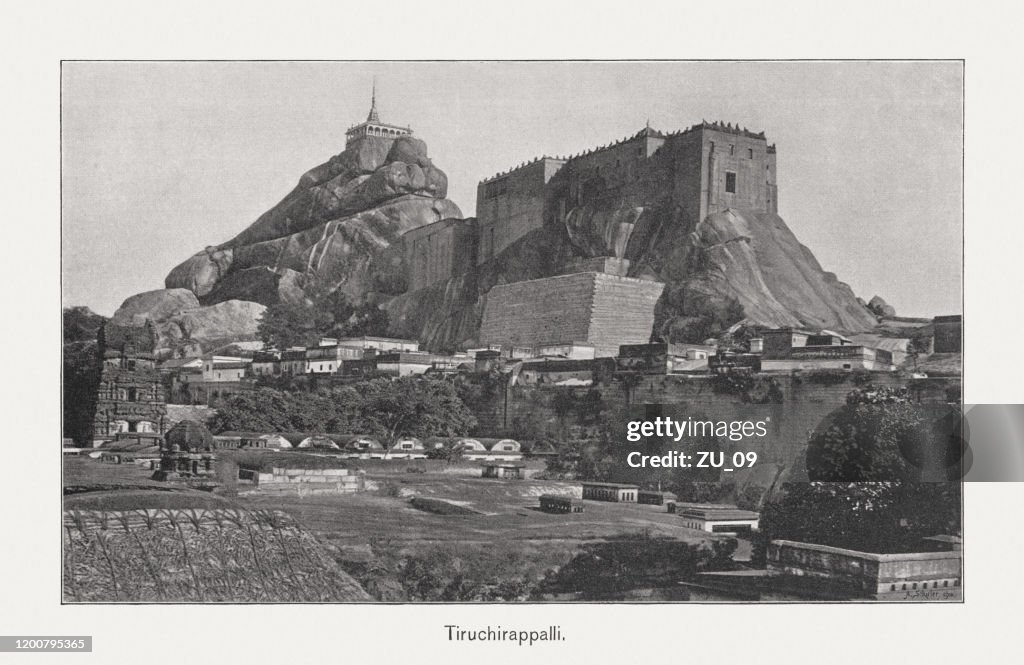 Tiruchirappalli Rock Fort, Tamil Nadu, India, raster print, published 1897