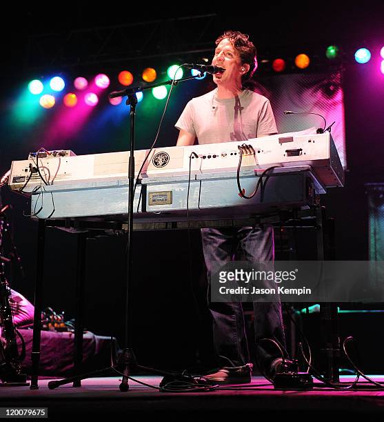 John Linnell of They Might Be Giants performs at the Williamsburg Waterfront on July 29, 2011 in New York City.