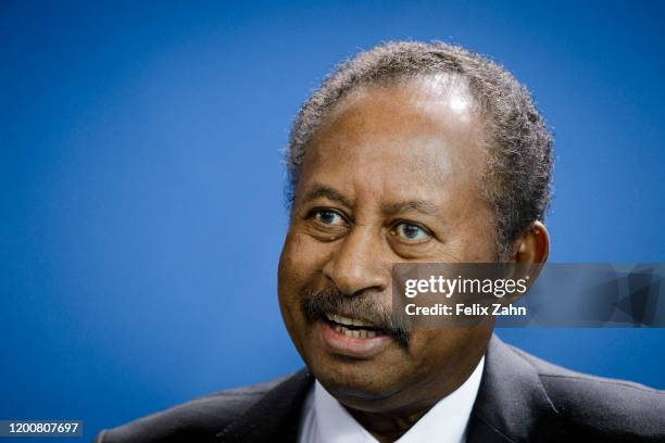 Abdalla Hamdok, Prime Minister of Sudan, at Bundeskanzleramt on February 14, 2020 in Berlin, Germany.