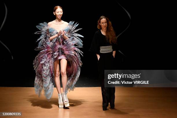 Fashion designer Iris Van Herpen walks the runway during the Iris Van Herpen Haute Couture Spring/Summer 2020 fashion show as part of Paris Fashion...