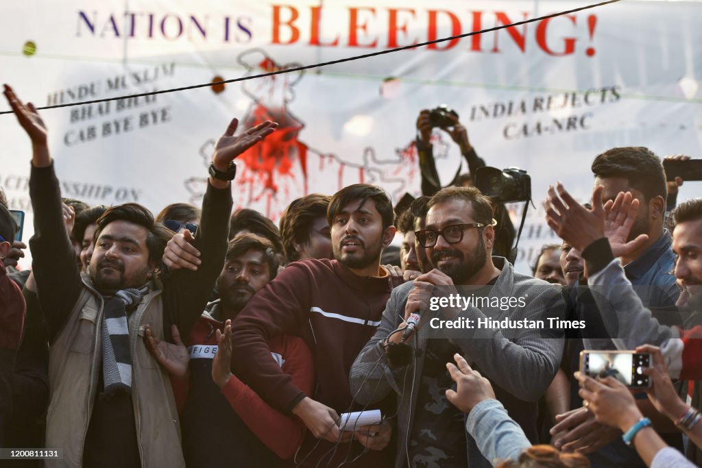 Bollywood Director Anurag Kashyap Joins Ongoing Protest Against CAA And NRC In Delhi