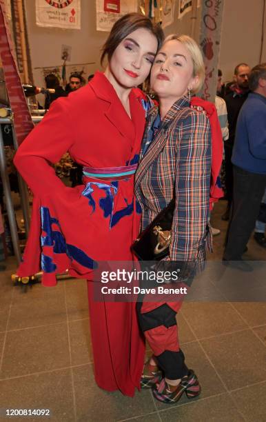 Lois Winstone and Jaime Winstone attend the Vivienne Westwood AW20/21 presentation and exhibition during London Fashion Week February 2020 at The...