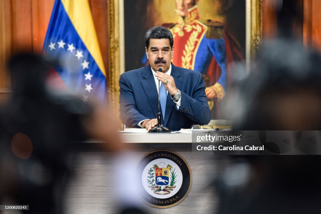 Nicolas Maduro Press Call At Miraflores