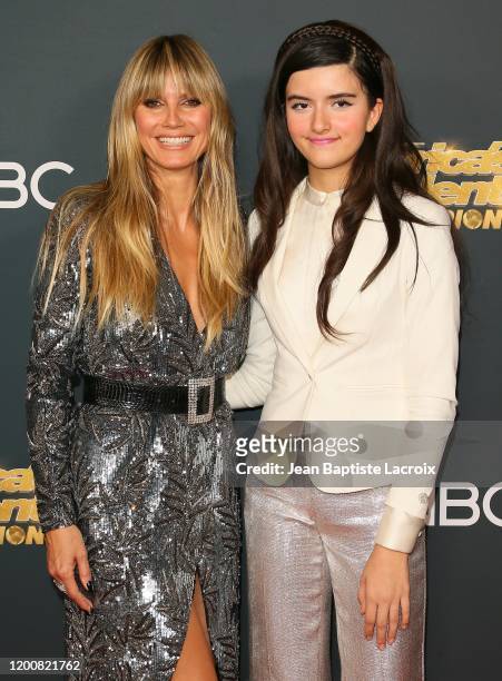 Heidi Klum and Angelina Jordan attend the premiere of NBC's "America's Got Talent: The Champions" Season 2 Finale at Sheraton Pasadena Hotel on...