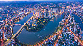 Brisbane Skyline Night Panorama, Australia