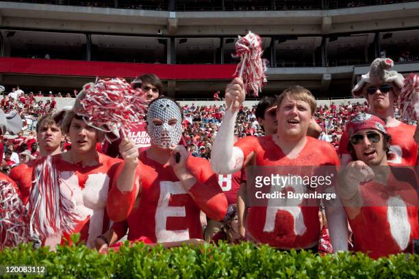 Fans attend A-Day, the annual University of Alabama spring football practice scrimmage game, Tuscaloosa, Alabama, 2010.
