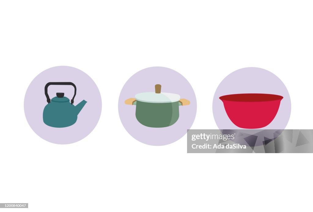 Cooking tools icon set