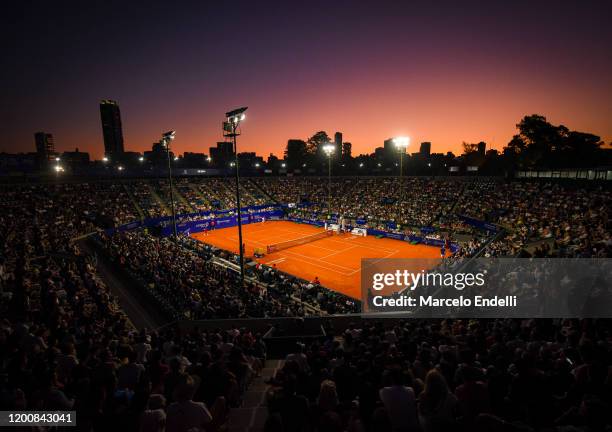 General view of Guillermo Vilas Court during a match between Pablo Cuevas of Uruguay and Diego Schwartzman of Argentina during day 5 of ATP Buenos...