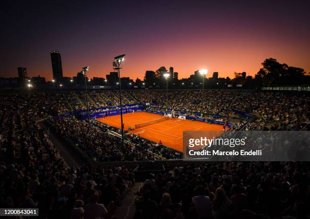 General view of Guillermo Vilas Court during a match between Pablo Cuevas of Uruguay and Diego Schwartzman of Argentina during day 5 of ATP Buenos...