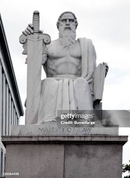 Statue entitled 'Majesty of Law' at the Rayburn Building, Washington DC, 2010.