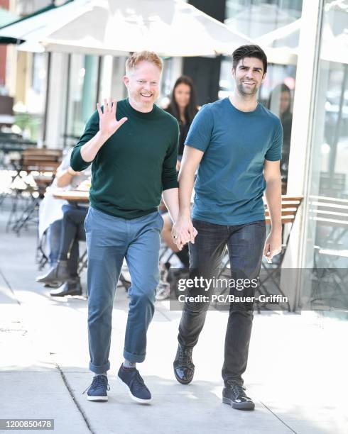 Jesse Tyler Ferguson and Justin Mikita are seen on February 14, 2020 in Los Angeles, California.