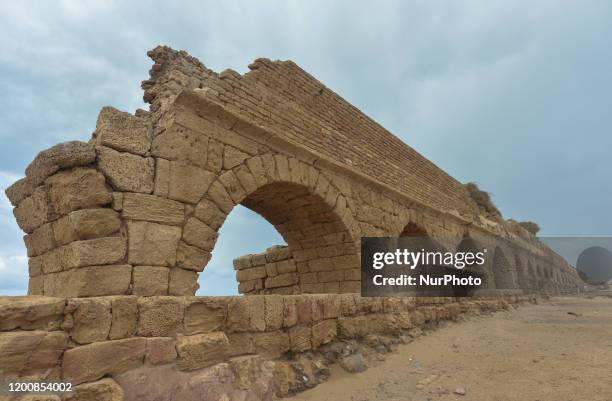 The Hadrianic aqueduct of Caesarea Maritima, the Roman double aqueduct that brought water from the foot of the Carmel range to Caesarea. On Sunday, 9...