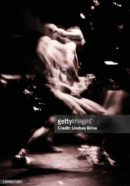Motion shot of Maynard James Keenan performing in Tool at Club With No Name in Hollywood on March 16, 1992 in Los Angeles.