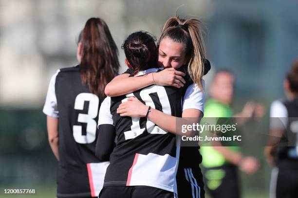 Alice Ilaria Berti of Juventus Women U19 celebrates after scoring a goal during the Viareggio Women's Cup match between Juventus U19 and FC...