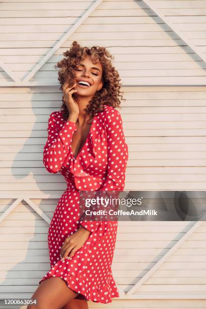 summer dress - glamour smile stock pictures, royalty-free photos & images