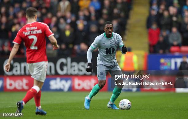 Amari'i Bell of Blackburn Rovers during the Sky Bet Championship match between Charlton Athletic and Blackburn Rovers at The Valley on February 15,...