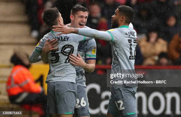 John Buckley of Blackburn Rovers celebrates scoring his side's first goal during the Sky Bet Championship match between Charlton Athletic and...