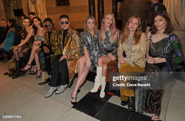 Maxim Magnus, Rainey Qualley, Billy Porter, Sam Ratelle, Bea Fresson, Mary Charteris, Josephine de La Baume and Amber Anderson attend the Halpern...