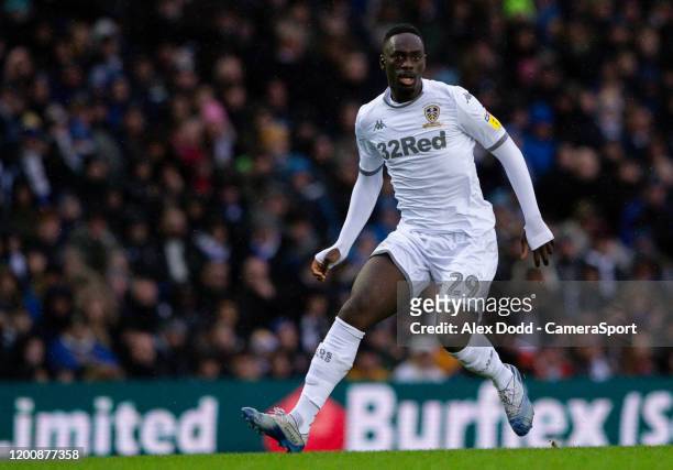 Leeds United's Jean-Kevin Augustin during the Sky Bet Championship match between Leeds United and Bristol City at Elland Road on February 15, 2020 in...