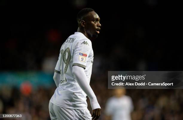 Leeds United's Jean-Kevin Augustin during the Sky Bet Championship match between Leeds United and Bristol City at Elland Road on February 15, 2020 in...