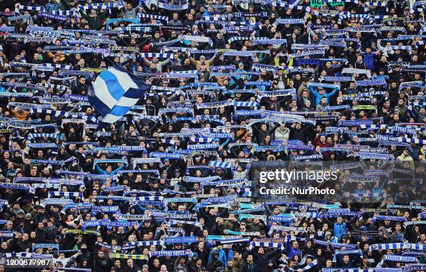 Levski Sofia fans during Levksi Sofia against CSKA Sofia on Vasil Levski stadium, Sofia, Bulgaria on February 15, 2020.