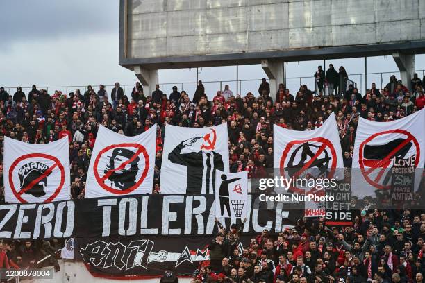 Fans during Levksi Sofia against CSKA Sofia on Vasil Levski stadium, Sofia, Bulgaria on February 15, 2020.