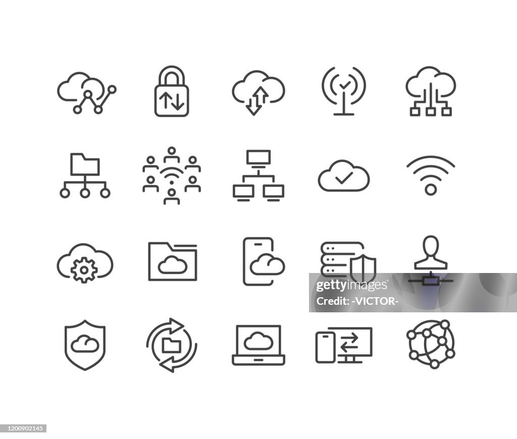 Netzwerktechnologie-Symbole - Classic Line Serie
