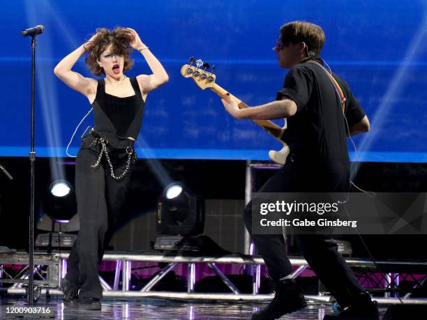Singer/songwriter King Princess performs during the 2020 GayVN Awards show at The Joint inside the Hard Rock Hotel & Casino on January 20, 2020 in...