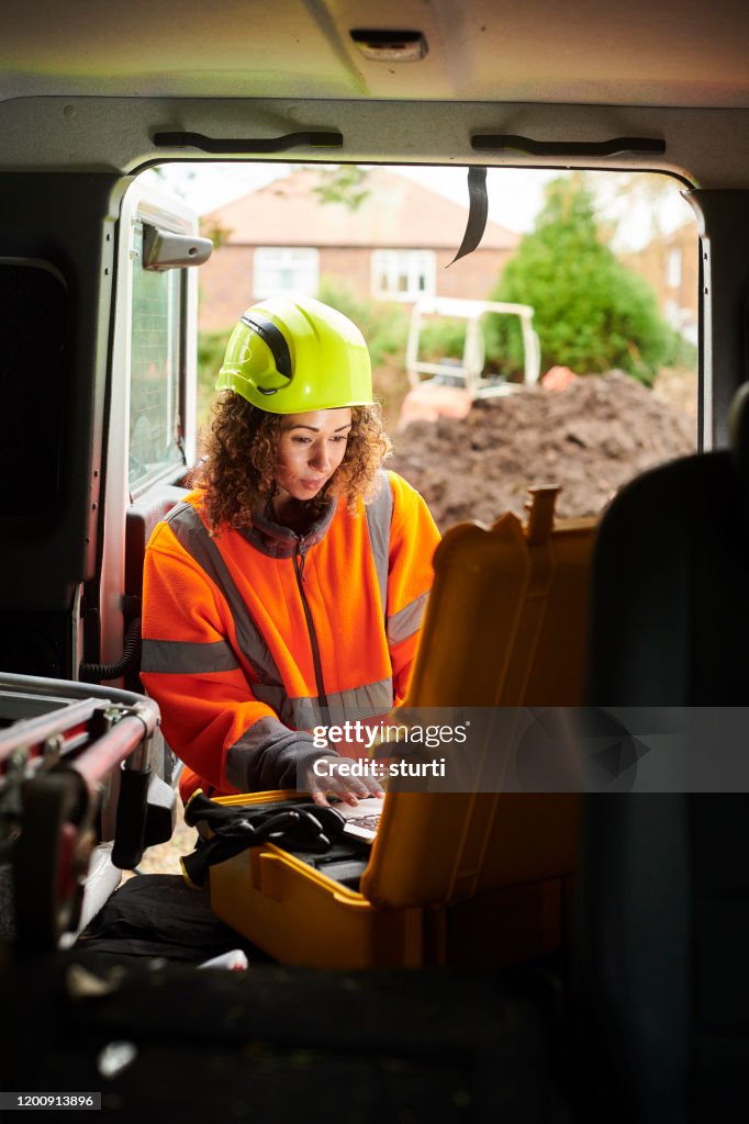 Female engineer on site